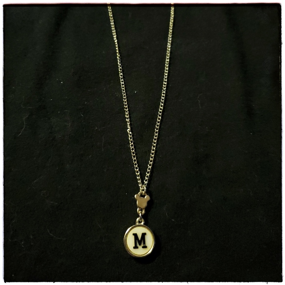 Disney M Mickey typewriter key necklace